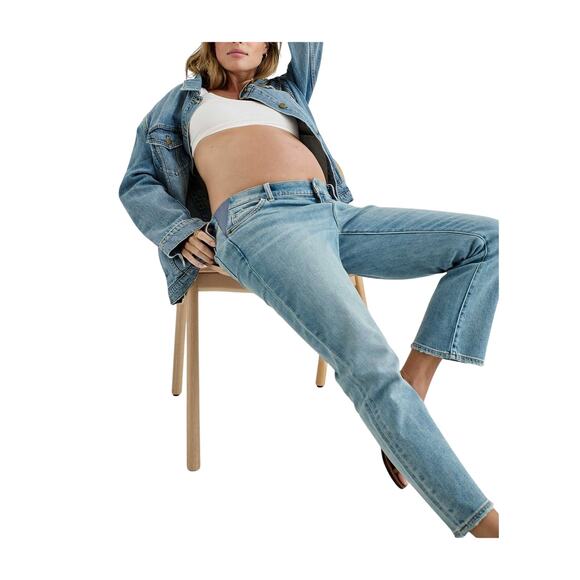 Hatch The Crop Blue Cotton Maternity Denim Jean Size 27 - Picture 1 of 5
